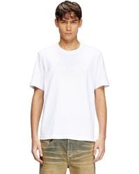 DIESEL - T-Shirt With Embossed Oval D - Lyst