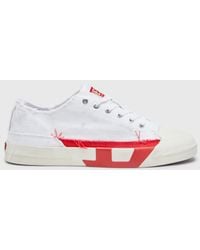 DIESEL - S-D-Verse-Dirty-Effect Canvas Sneakers - Lyst