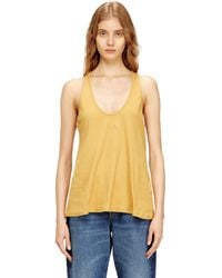 DIESEL - Ribbed Tank Top With Oval D - Lyst