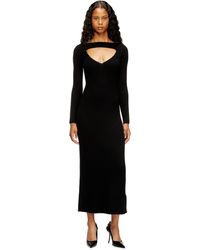 DIESEL - Midi Wool Dress With Inlay - Lyst