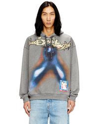 DIESEL - Cotton Hoodie With Digital Print - Lyst