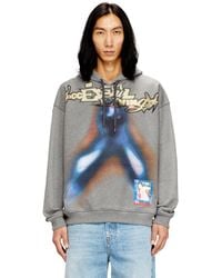 DIESEL - Cotton Hoodie With Digital Print - Lyst