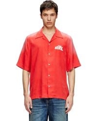 DIESEL - Camicia Bowling Sfumata Con Stampe Logo - Lyst