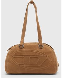 DIESEL - 1Dr Dome-Suede Shoulder Bag With Oval D Logo - Lyst