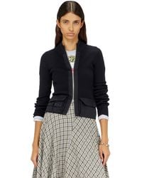 DIESEL - Ribbed Cardigan With Cargo Pockets - Lyst