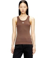 DIESEL - Canotta Slim A Costine Con Oval D Metallica - Lyst