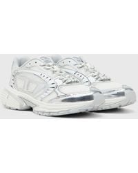 DIESEL - S-Pro-V-Dense-Metallic Mesh Sneakers With Oval D Logo - Lyst