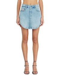 DIESEL - Denim Button-Front Miniskirt - Lyst