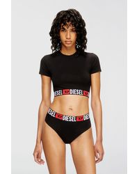 DIESEL - Cropped Top With Logo Band - Lyst