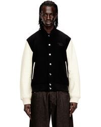DIESEL - Chaqueta Bomber En Mezcla De Lana Y Cuero - Lyst