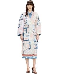 DIESEL - Denim Coat With Peel-Off Check Jersey - Lyst