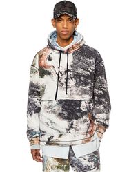 DIESEL - Oversized Faded Hoodie With Planet Print - Lyst