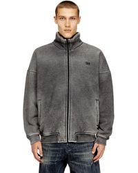 DIESEL - Teddy-Lined Zip Jacket With Denim Effect - Lyst