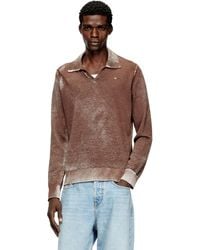 DIESEL - Polo Jumper With Faded Reverse Print - Lyst