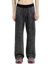 DIESEL - Denim-Look Sweatpants With Side Bands - Lyst