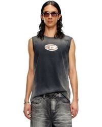 DIESEL - Faded Tank Top With Puffy Oval D - Lyst