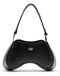 DIESEL - Play-Semi Gloss Leather Shoulder Bag - Lyst