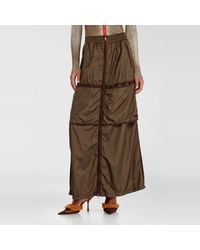 DIESEL - Windbreaker Maxi Skirt With Front Zip - Lyst