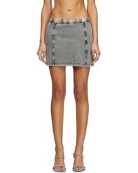 DIESEL - Denim-effect Mini Skirt In Stretch Jersey - Lyst