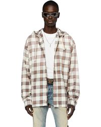 DIESEL - Hooded Overshirt In Check Cotton Flannel - Lyst