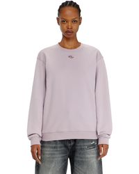 DIESEL - Cotton Sweatshirt With Oval D Embroidery - Lyst