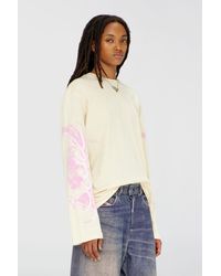 DIESEL - Long-Sleeve T-Shirt With Graphic Prints And Crystals - Lyst