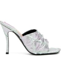 DIESEL - D-sydney-mule Sandals In Shimmering Denim - Lyst