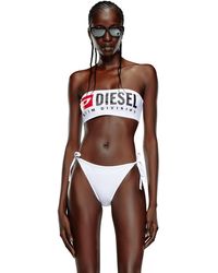 DIESEL - Bandeau Bikini Top With Maxi Logo - Lyst