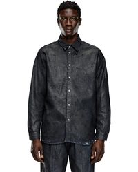 DIESEL - Denim Shirt With Craquelé Coating - Lyst