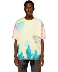 DIESEL - T-shirt With Faded Pastel Print - Lyst
