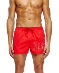 DIESEL - Swim Shorts With Tonal Logo - Lyst