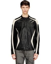 DIESEL - Colour-Block Leather Biker Jacket - Lyst