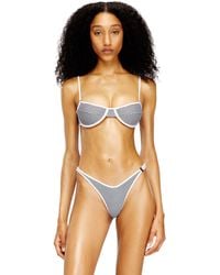 DIESEL - Bikini Top With Houndstooth Print - Lyst
