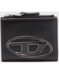 DIESEL - Small Leather Wallet With Logo Plaque - Lyst