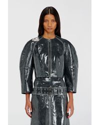 DIESEL - Patent-Leather Jacket With Cocoon Sleeves - Lyst