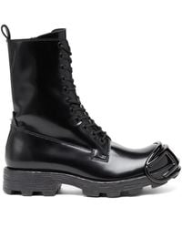 DIESEL - D-hammer-leather Boots With Oval D Toe Guard - Lyst