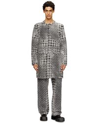 DIESEL - Abrigo De Denim Jacquard En Diseño Príncipe De Gales - Lyst