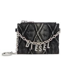DIESEL - Card Holder With Chain And Zip Coin Pocket - Lyst