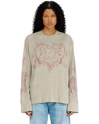 DIESEL - Cotton Long-Sleeve T-Shirt With Graphic Print - Lyst