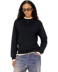 DIESEL - Cotton Sweatshirt With Oval D Embroidery - Lyst