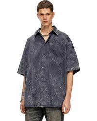 DIESEL - Perforated Acid-wash Short-sleeve Shirt - Lyst