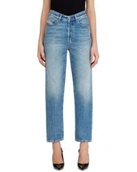 DIESEL - Regular Jeans High Waist 1981 D-Went, Light, Button Fly - Lyst