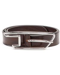 DIESEL - Cinturón 3 Cm De Cuero Encerado Con Hebilla D-Logo - Lyst