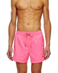 DIESEL - Mid-length Swim Shorts With Piping - Lyst