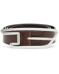 DIESEL - 3Cm Leather Belt With D-Logo Buckle - Lyst