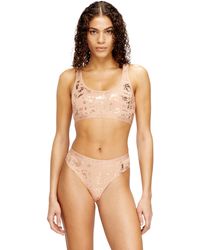 DIESEL - Stretch-Cotton Bralette With Metallic Print - Lyst