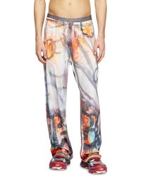 DIESEL - Relaxed Pant With Graffiti Print - Lyst