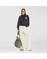 DIESEL - Hoodie With Prints And Rhinestone Studs - Lyst