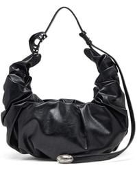 DIESEL - Bolso Hobo Grande Fruncido En Pu Brillante - Lyst