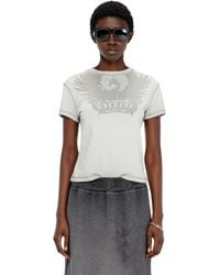 DIESEL - Fleece Midi Skirt With Dévoré Print - Lyst
